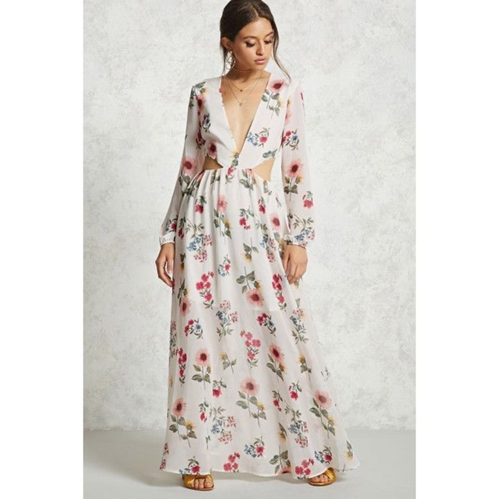 Floral Cutout Maxi Dress